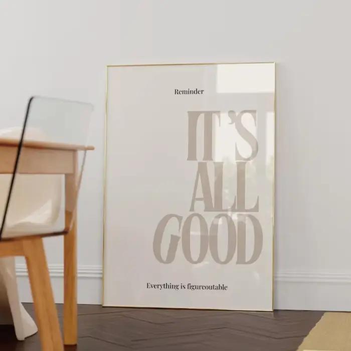 Impression sur toile beige minimaliste