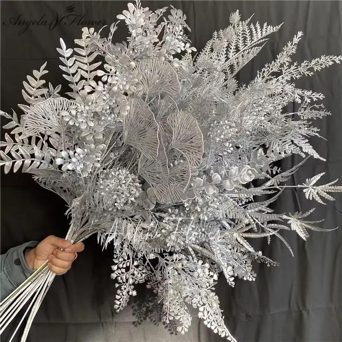 Arrangement floral en soie serie argent gerbera 40 à 100cm pour mariage noel cérémonie décoration intérieure extérieure