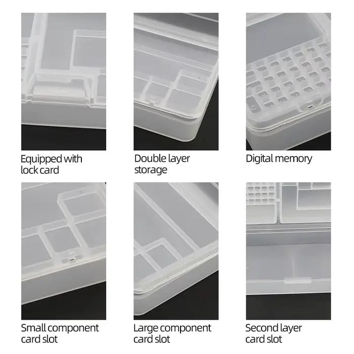 Boîte, composants électroniques, rangement en plastique Transparent, petits accessoires à vis, grille de Classification des outils
