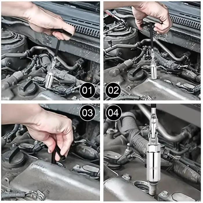 1 jeu de clés à bougie d'allumage, pièces de réparation de voiture, jeu de bougies d'allumage, clé à douille à poignée en T pour outil de réparation de voiture de moto (16/18/21mm)
