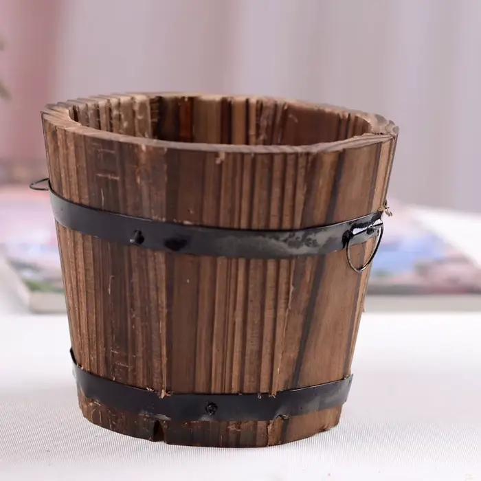 Petit Vase en bois naturel Vintage