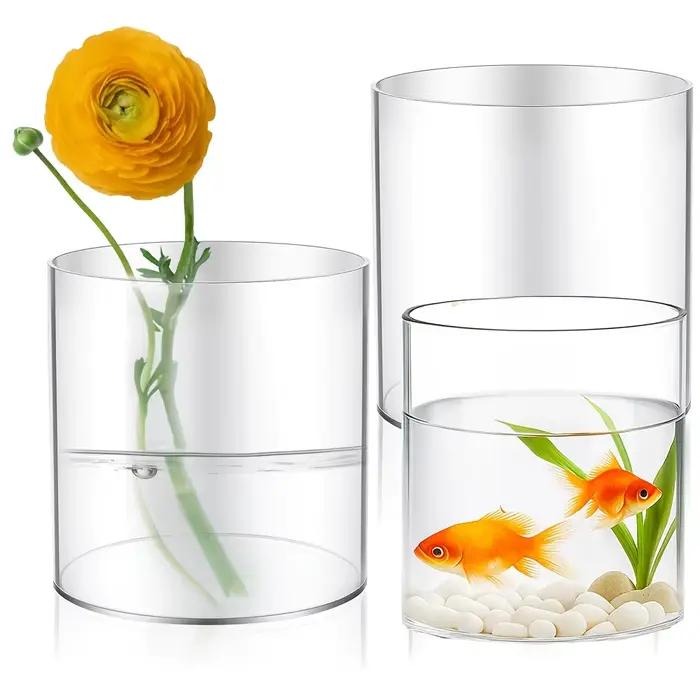 3 vases cylindriques en acrylique pour centres de table