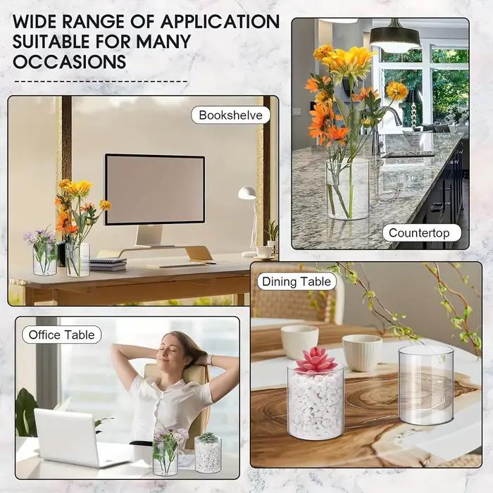 Vase cylindrique en plastique