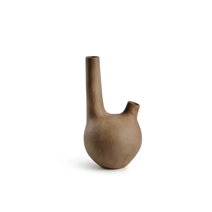 Vase en céramique aux formes géométriques irrégulières, vase à fleurs en grès, artisanat d'art vintage, ornements, accessoires de décoration pour la maison