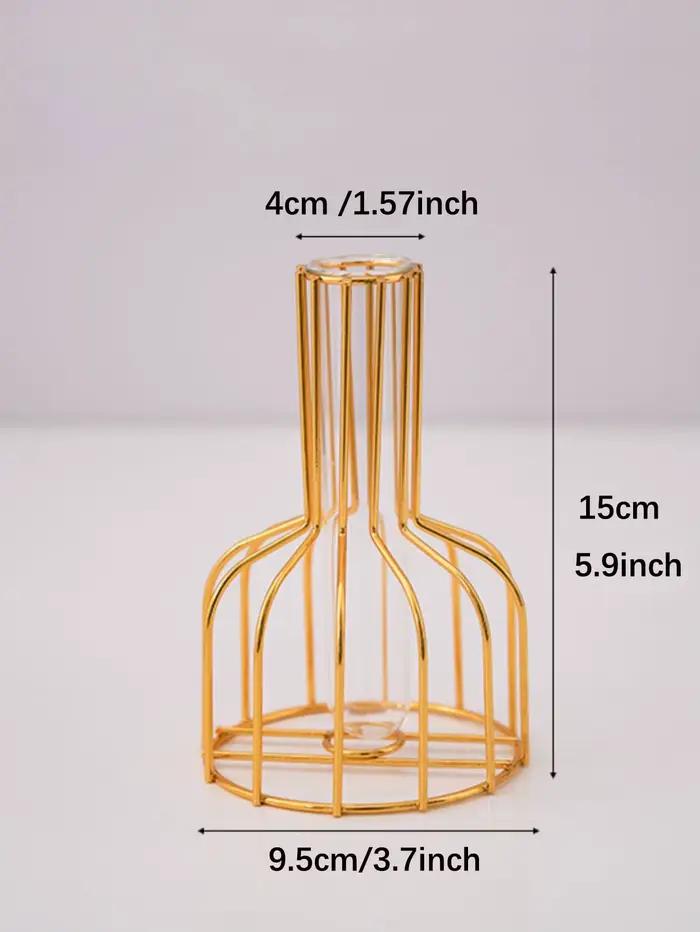 1 ensemble de vase métallique en fer forgé doré