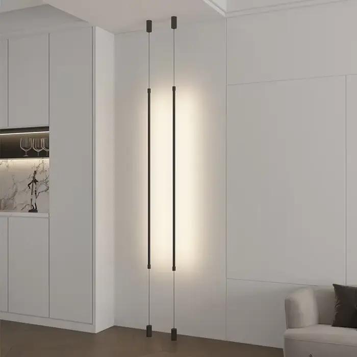 Lampadaire LED moderne noir de 120cm, éclairage décoratif pour la maison, luminaire d'intérieur pour salon, chambre à coucher, salle à manger