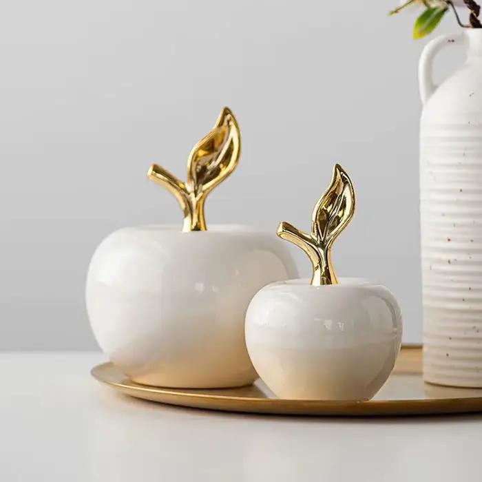 Classique Style européen en céramique mignon drôle noël fruits ornement maison chambre Figurines artisanat bureau décor Statues Sculpture