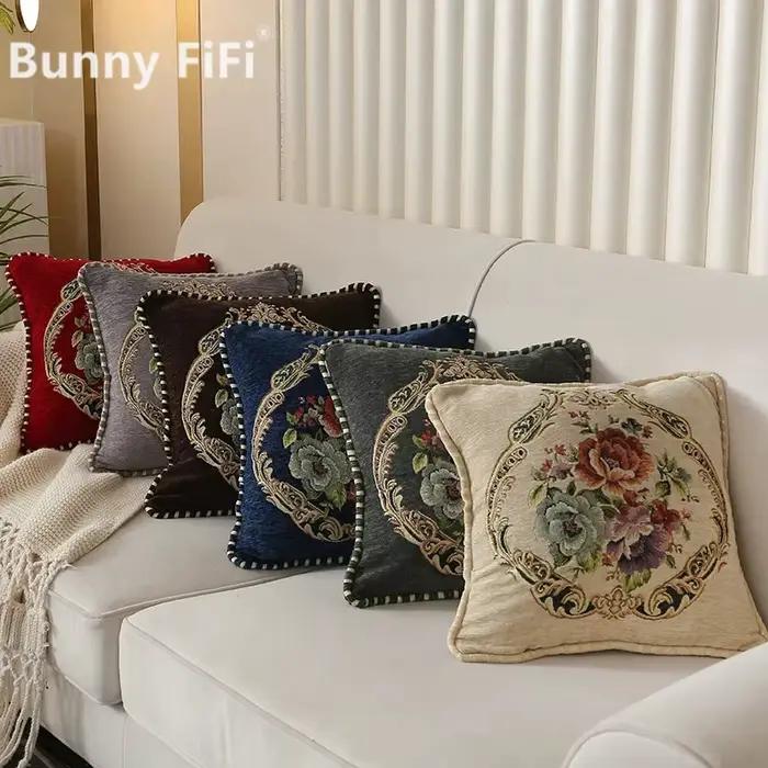 Housse de coussin à fleurs Folk personnalisée