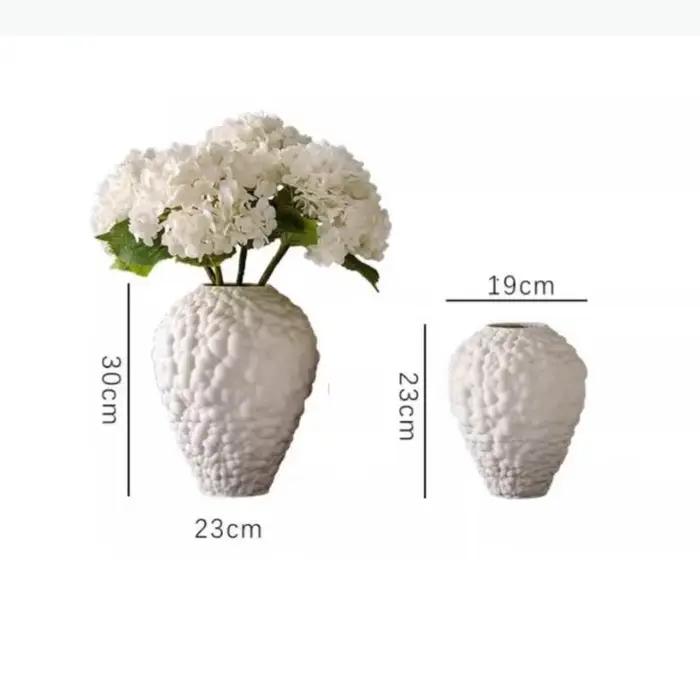 Vase en céramique blanche, bulles tridimensionnelles, pot de fleurs irrégulier, vase à fleurs, arrangement floral, pots, décoration de la maison