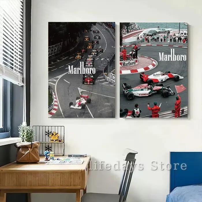 Toile peinture Vintage Monaco moderne mode course sport voiture Photo affiche impression mur Art pour chambre décor à la maison cadeau décoration murale