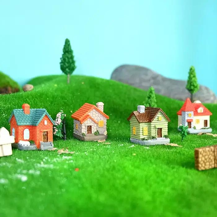 Décoration en résine, Ornement miniature, Maison de fée, Villa miniature, Paysage miniature, Bonsaï, Maison de poupées DIY pour extérieur