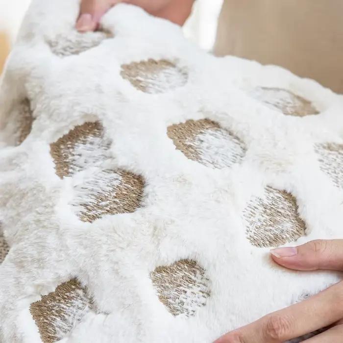 Juste de Coussin de Luxe en Fourrure Artificielle