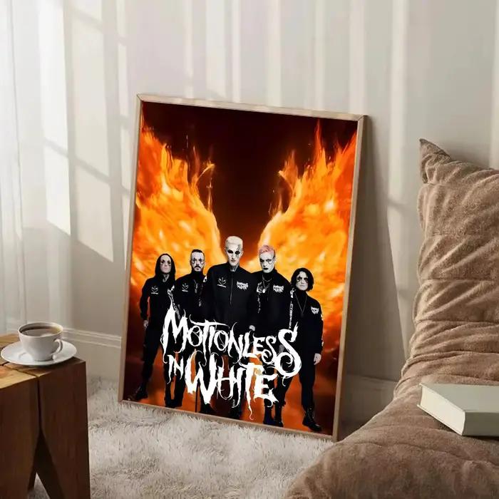 Affiche Music Dark M-Motionless in W-White, peinture murale, art mural pour salon, décoration de la maison et cadeaux