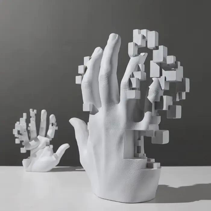 Sculpture Abstraite en Résine Mosaïque