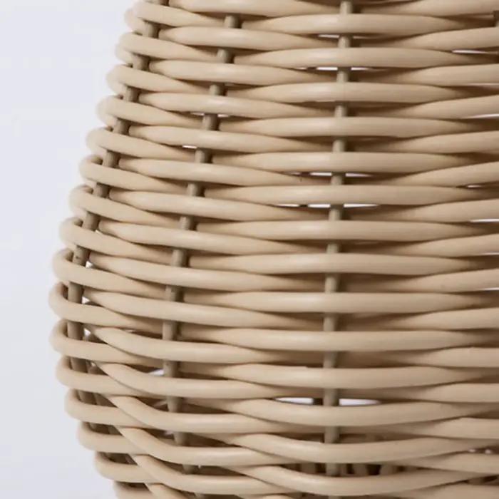 Vase à fleurs en rotin plastique tissé à la main pour fleurs séchées