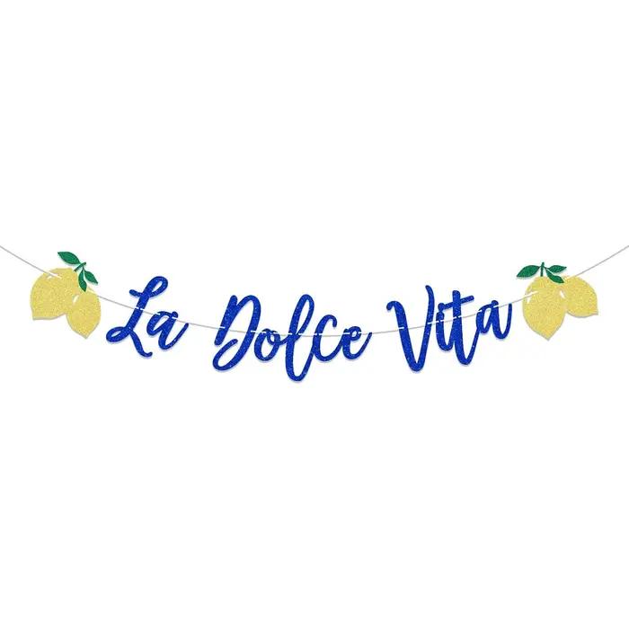 Bannière de mariage et de fête prénuptiale La Dolce Vita