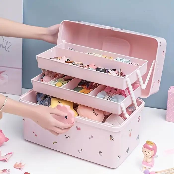 Boîte de rangement d'accessoires multicouche avec couvercle – Parfaite pour ranger les bandeaux