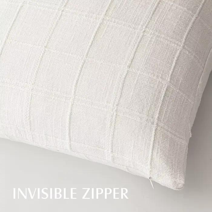 Housse de coussin carrée verte Boho lin 40x40CM