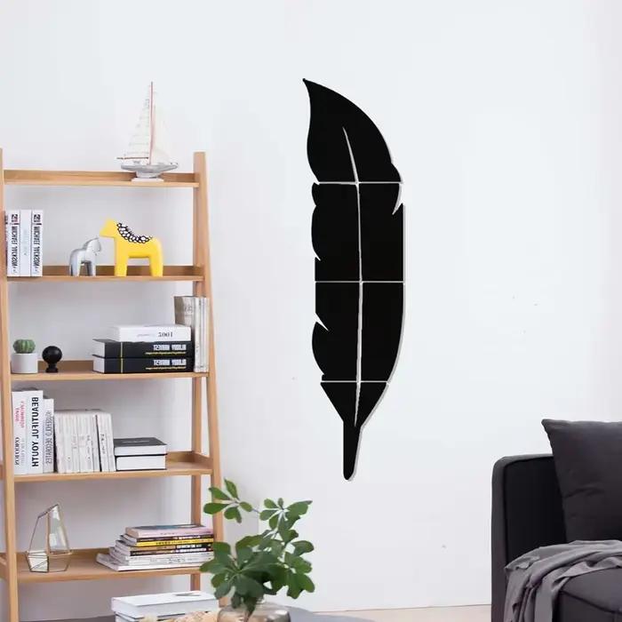 Autocollant mural en acrylique avec miroir plume