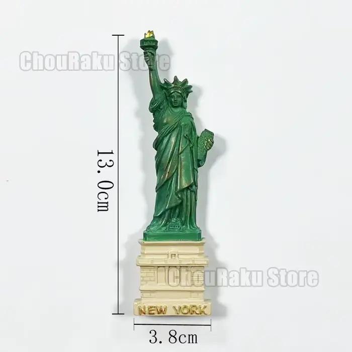 Mini Statue de la Liberté en résine, modèle 3D, aimants pour réfrigérateur, autocollant pour réfrigérateur, souvenir de voyage américain, aimant pour réfrigérateur, cadeaux créatifs