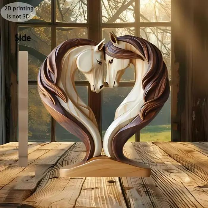 Sculpture de cheval en bois 2D