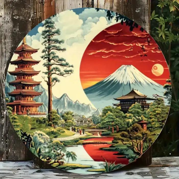 Décoration murale japonaise vintage 1 pièce - Mont Fuji
