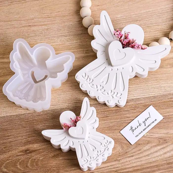 Moule à bougie en Silicone pour ornements de la saint-valentin, bricolage, arrangement de fleurs d'ange d'amour, artisanat en résine de plâtre, fabrication de décoration de mariage