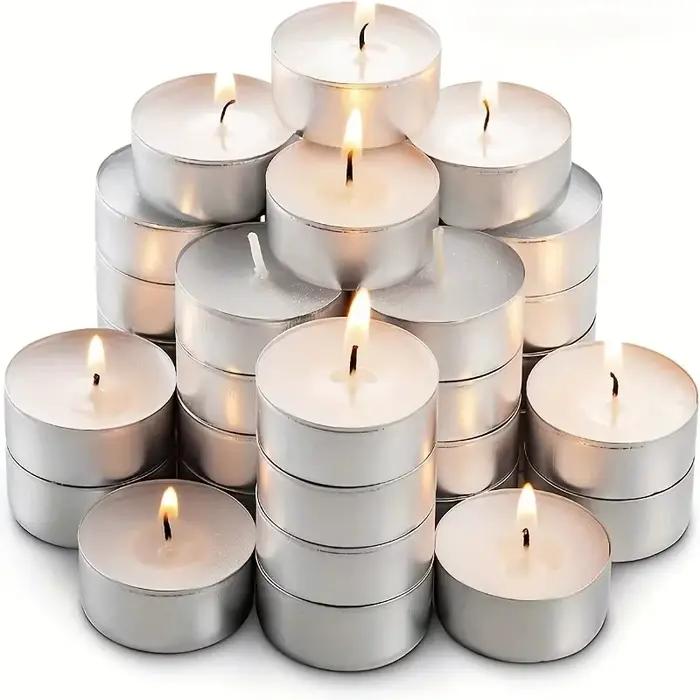 10 pièces/boîte bougie de cire de thé naturelle non parfumée blanche sans gouttes petite