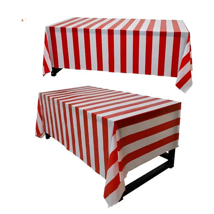 Nappe jetable à rayures rouges et blanches de noël