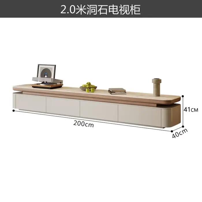 Meuble TV de salon de luxe en bois blanc