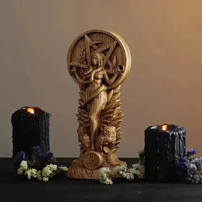 Statue de la Déesse de la Sagesse pour Autel Pagan, Sculpture Sumerienne, Sorcellerie, Déesse Serpent, Décoration d'Intérieur, Ornements