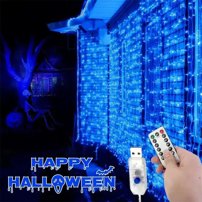 Guirlande lumineuse LED USB pour décoration de la maison, rideau lumineux, 8 Modes, féerique de Noël avec télécommande, pour chambre à coucher, mariage, blanc froid, bleu, RVB, jaune clair, modifiable, vert