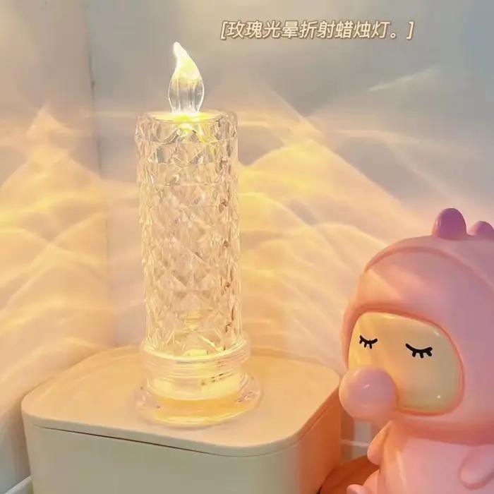 Bougies Led sans flamme en cristal Rose