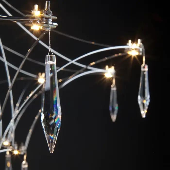Mira Quasar-Lampe LED Suspendue en Clip localité au Design de Ludéviation Chromé