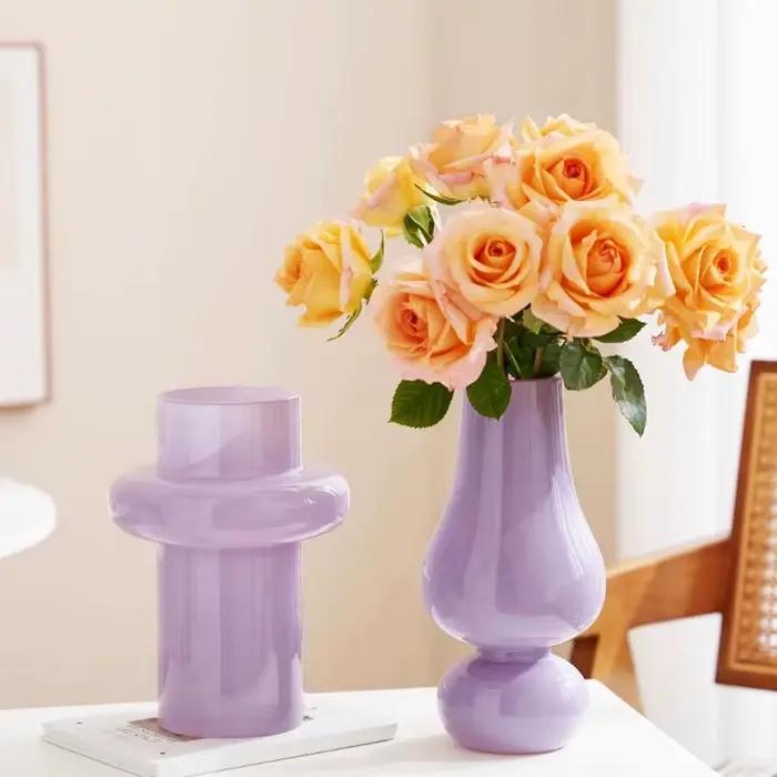 Vase en verre haut de gamme style INS pour arrangement floral frais en eau