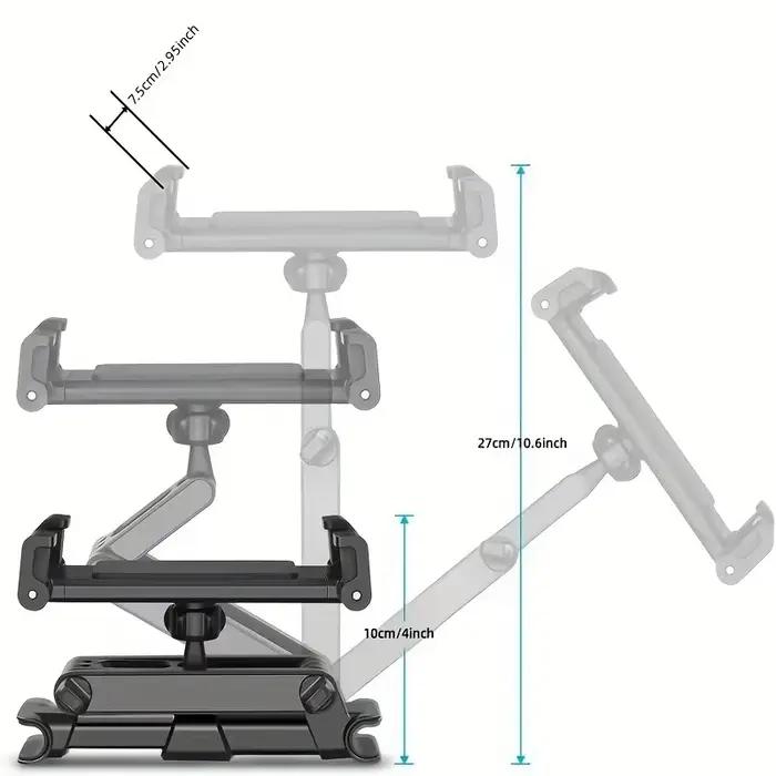 Support de tablette de voiture, support réglable pour appui-tête, Compatible avec les téléphones portables et les tablettes de 5 à 12.9 pouces
