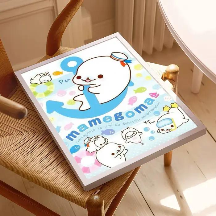 Affiche Kawaii Cartoon Mamegoma CUTE en Papier PP Synthétisé pour Décoration Murale Nostalgique et Moderne Occasions Spéciales