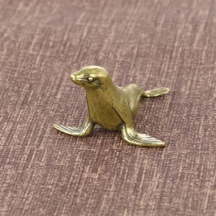 Sceau en laiton décoration de bureau animaux cuivre métal Figurines décoratives Vintage décor à la maison artisanat Collection ornements