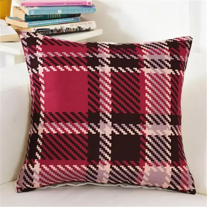 Housse de coussin géométrique classique 45x45cm en coton et lin pour la maison