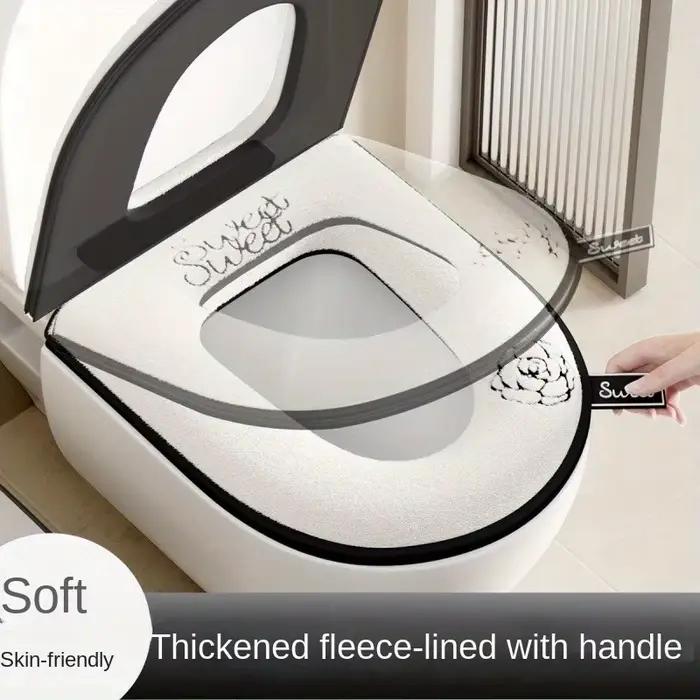 Coussin de siège de toilette domestique universel, adapté à toutes les saisons, avec housse de coussin de siège de toilette à fermeture éclair, coussin de siège de toilette.