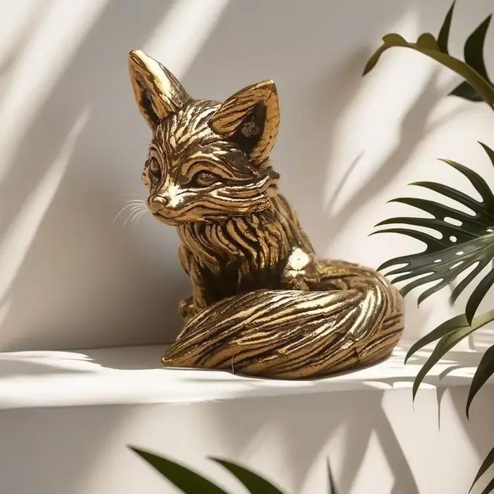Figurine de renard en bronze