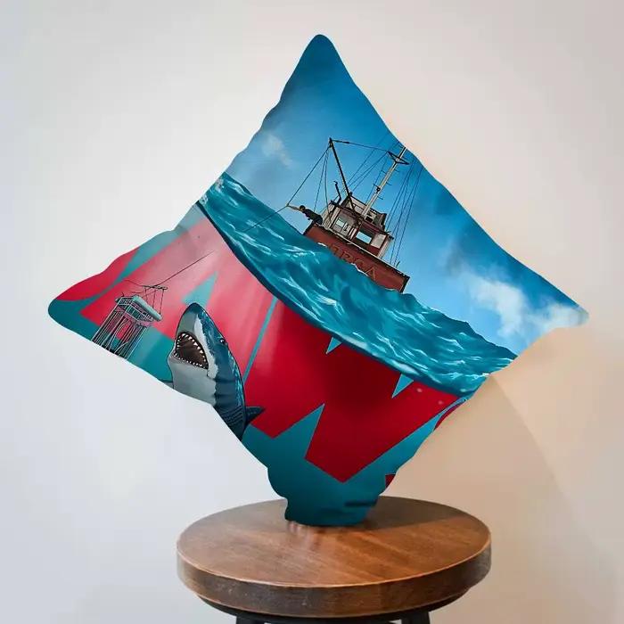 Housse de coussin J-JAWS Movie, style ferme, pour décorations de canapé et de la maison