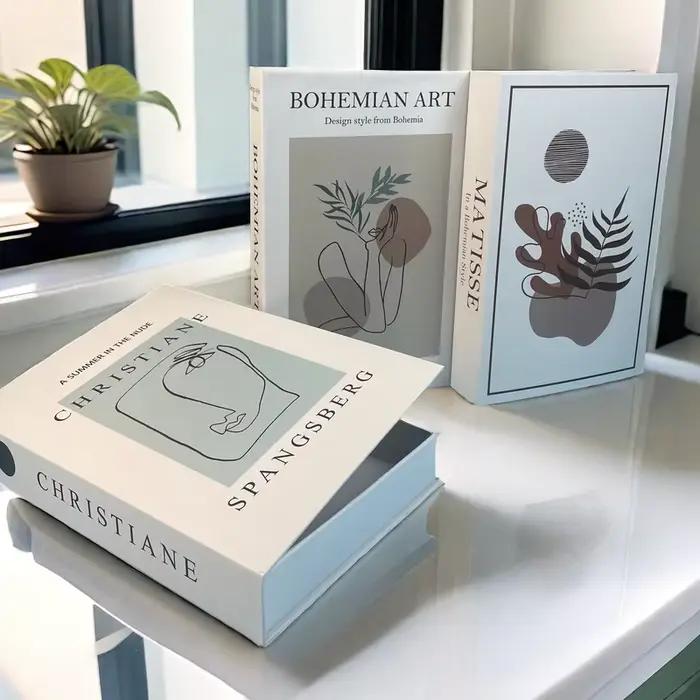 Bauhaus livres décoratifs ouvert luxe faux livre boîte de rangement décor à la maison Matisse Boho Monet Table basse étagère décoration intérieure