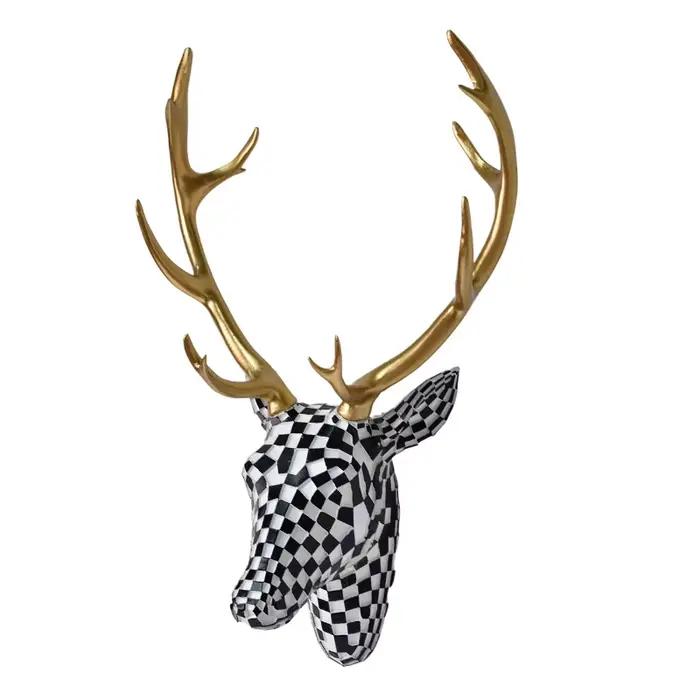 Décoration murale tête de cerf en mosaïque moderne