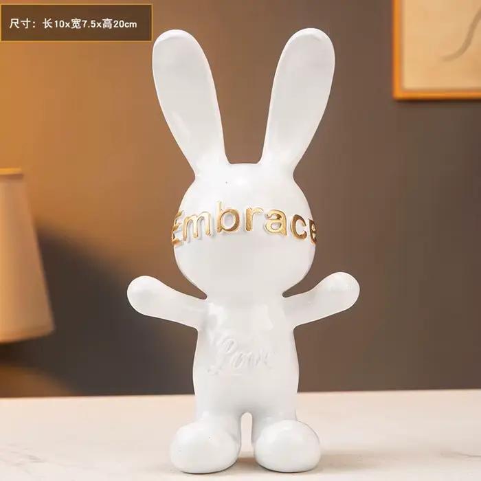 Décoration de table en forme de lapin