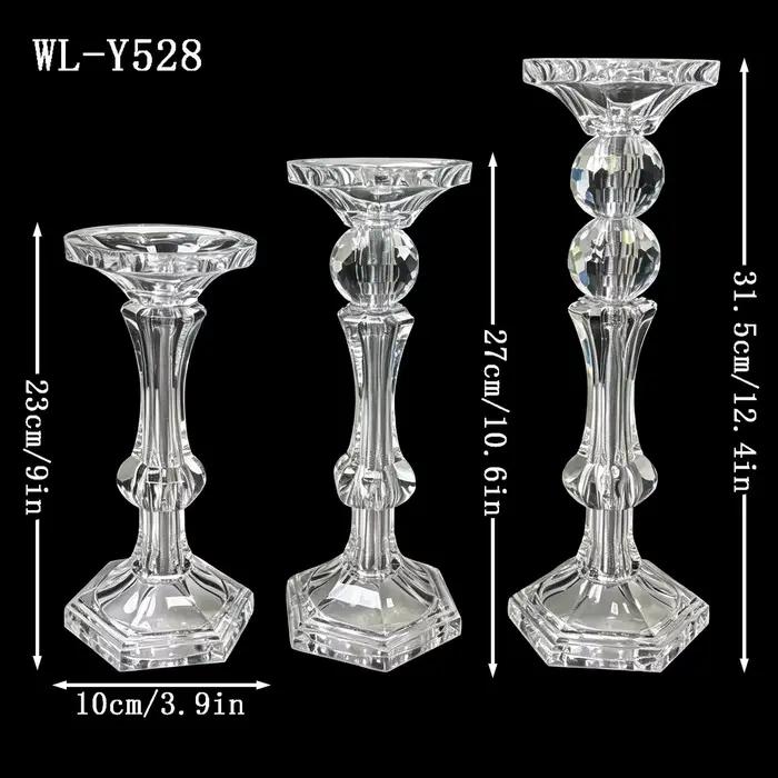 5 ensembles (15) de porte-bougies en acrylique transparent