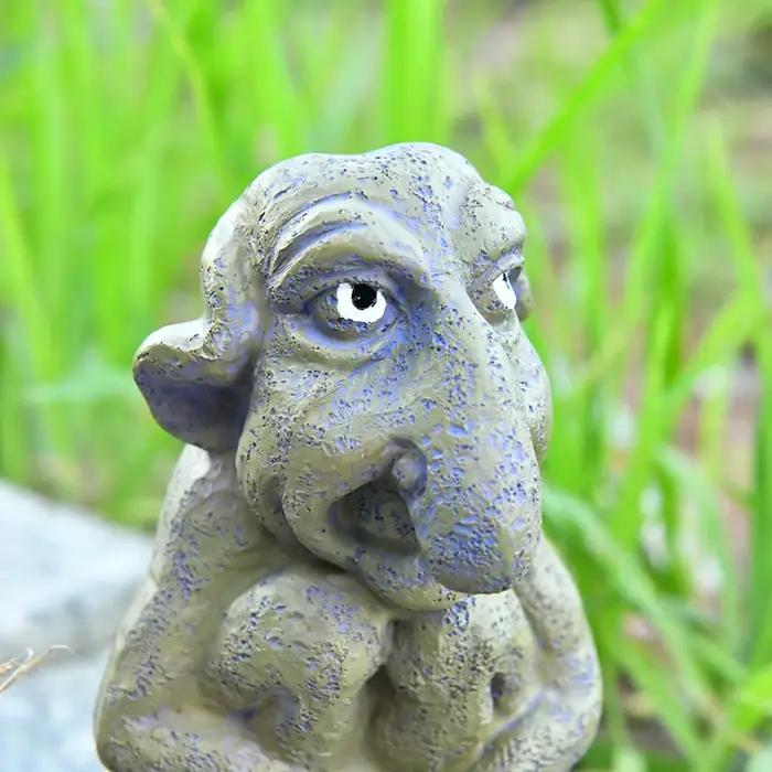 Statue de troll en pierre pour décoration intérieure et extérieure