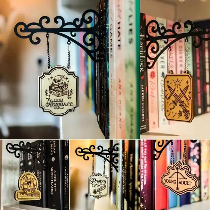Panneau de séparation de livre en fer et bois