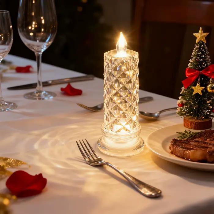 Bougies Led sans flamme en cristal Rose