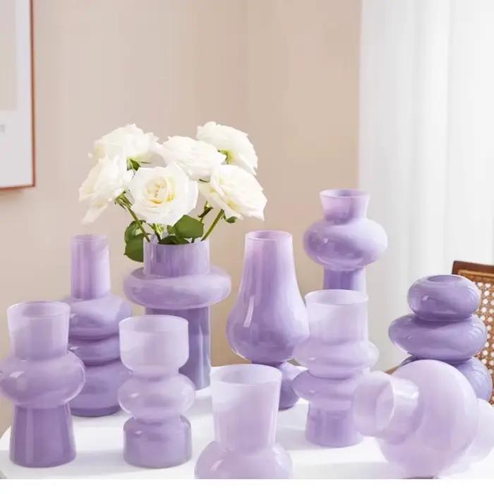 Vase en verre haut de gamme style INS pour arrangement floral frais en eau